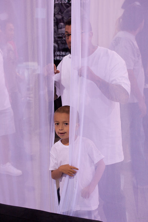 Boy at Sheer Curtain, Las Vegas