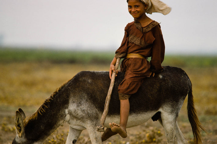 Smiling Girl on Donkey, Marrakech