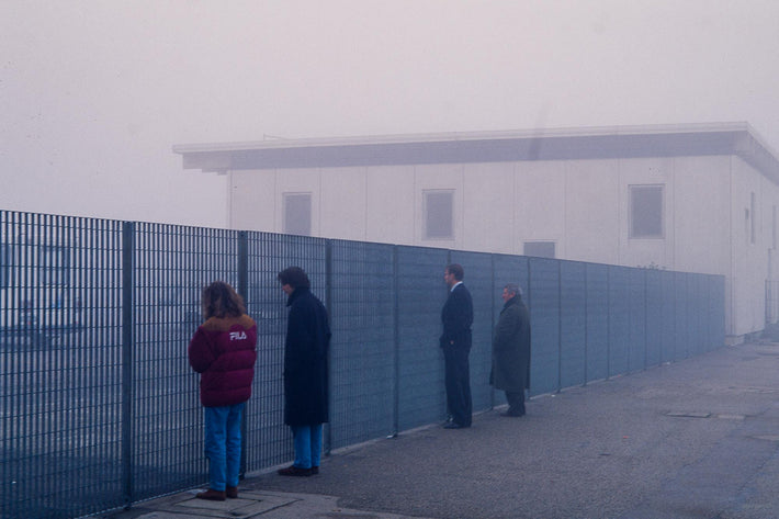 People at Fence in Fog, Milan