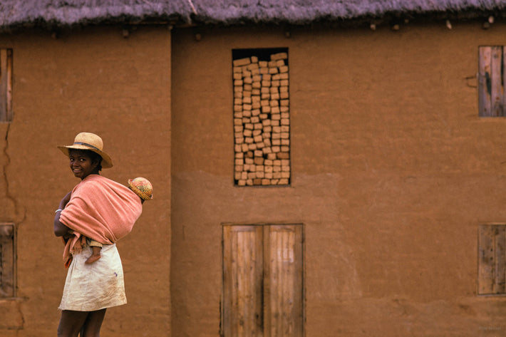 Smiling Woman with Baby in Pink, Antananarivo