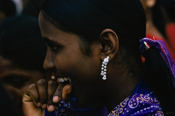 Woman in Blue with Earring, Mauritius