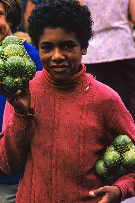 Boy in Red with Green Fruit, São Paulo