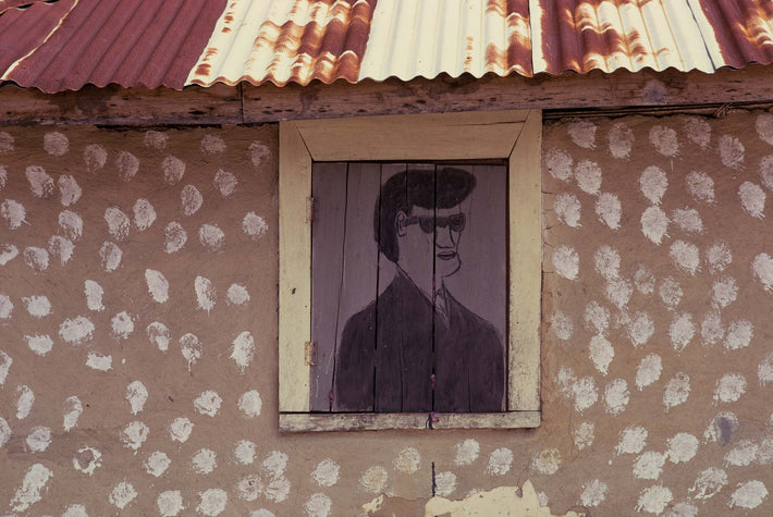 House with Painted Portrait on Shutter, Liberia