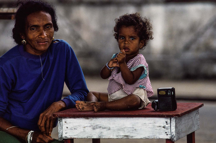 Mother in Blue, Child on Table, Bahia