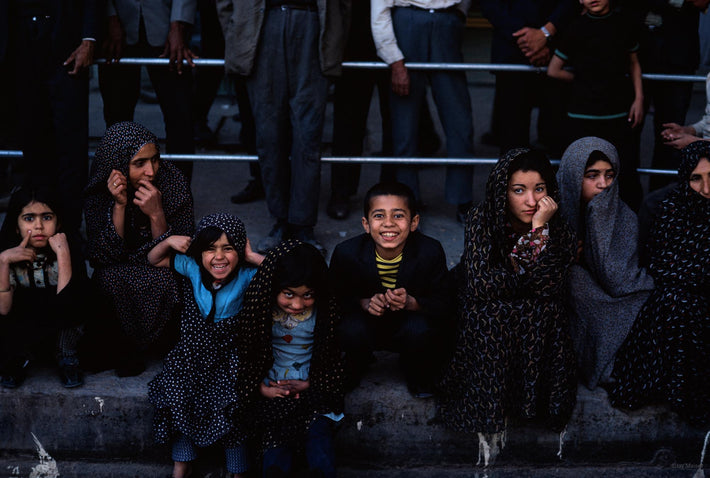 Group of Kids in a Row Reacting to Me, Iran