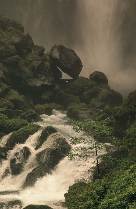 Rocks and Waterfall, Japan