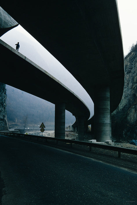 Road Overpass with One Figure, Northern Italy
