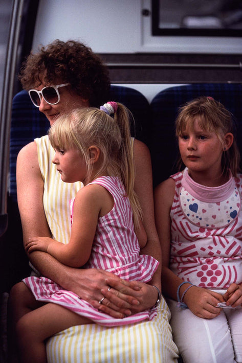 Mom and Two Kids in Train, Australia