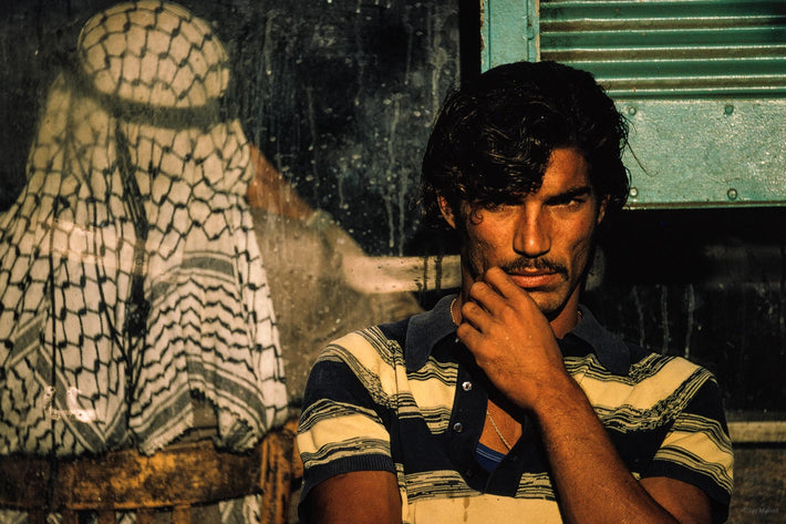 Portrait with man in Background with Headcovering, Jerusalem