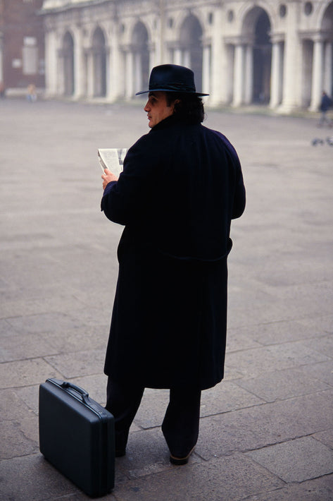 Silhouette Man in Black in Square, Vicenza