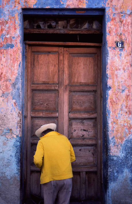 Yellow Sweater Against Door, Oaxaca
