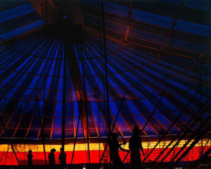 inside of circus tent Circus Tent, Blue Mostly, Oaxaca – Jay Maisel
