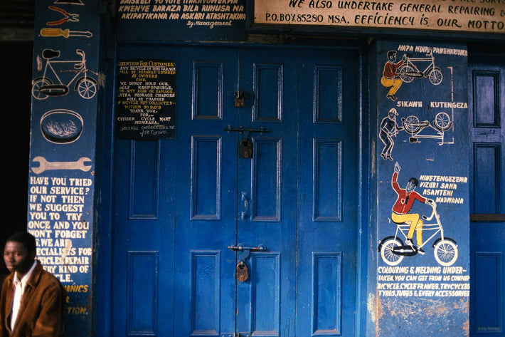 Blue Door with Lettering, Kenya