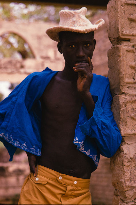Man, Blue Shirt, Orange Pants, Senegal