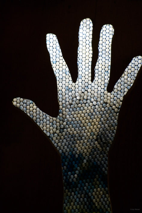 Hand Cutout with Drinking Straws
