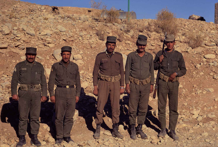 Row of Soldiers at Mountaintop Checkpoint, Iran