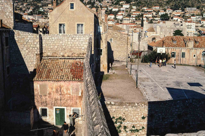 View of Yards with Basketball Court, Dubrovnik