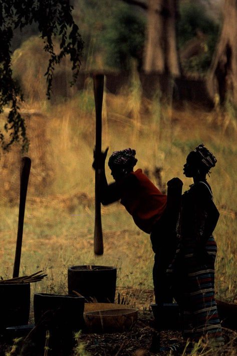 Women silhouette in Fields with Pots, Senegal