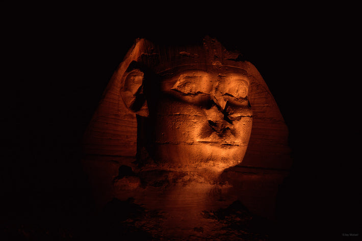 Sphinx, Lit at Night, Egypt