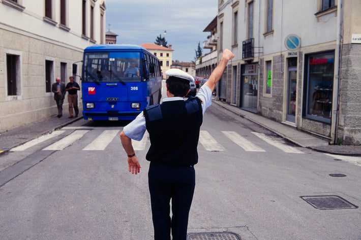 Cop Gesturing at Bus, Vicenza