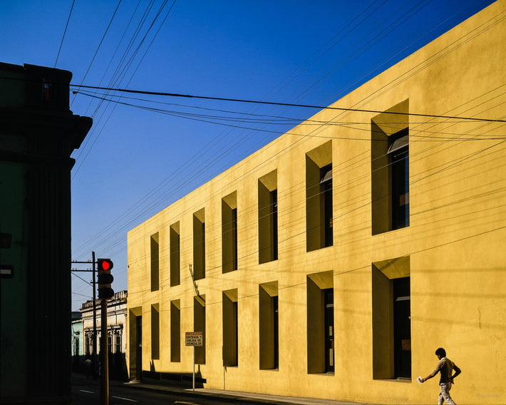 Yellow Building with Man, Oaxaca