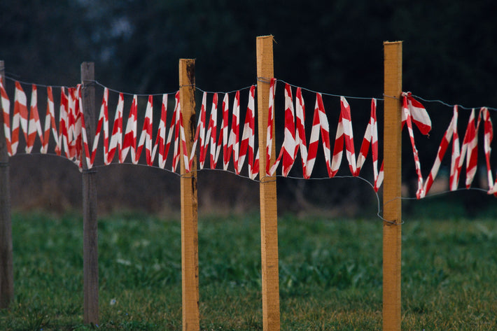 Red and White Markers on Sticks, Vicenza