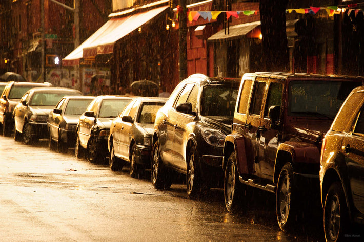 Rain, Row of Cars, NYC