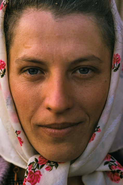 Portrait of Woman in Head Scarf, Romania