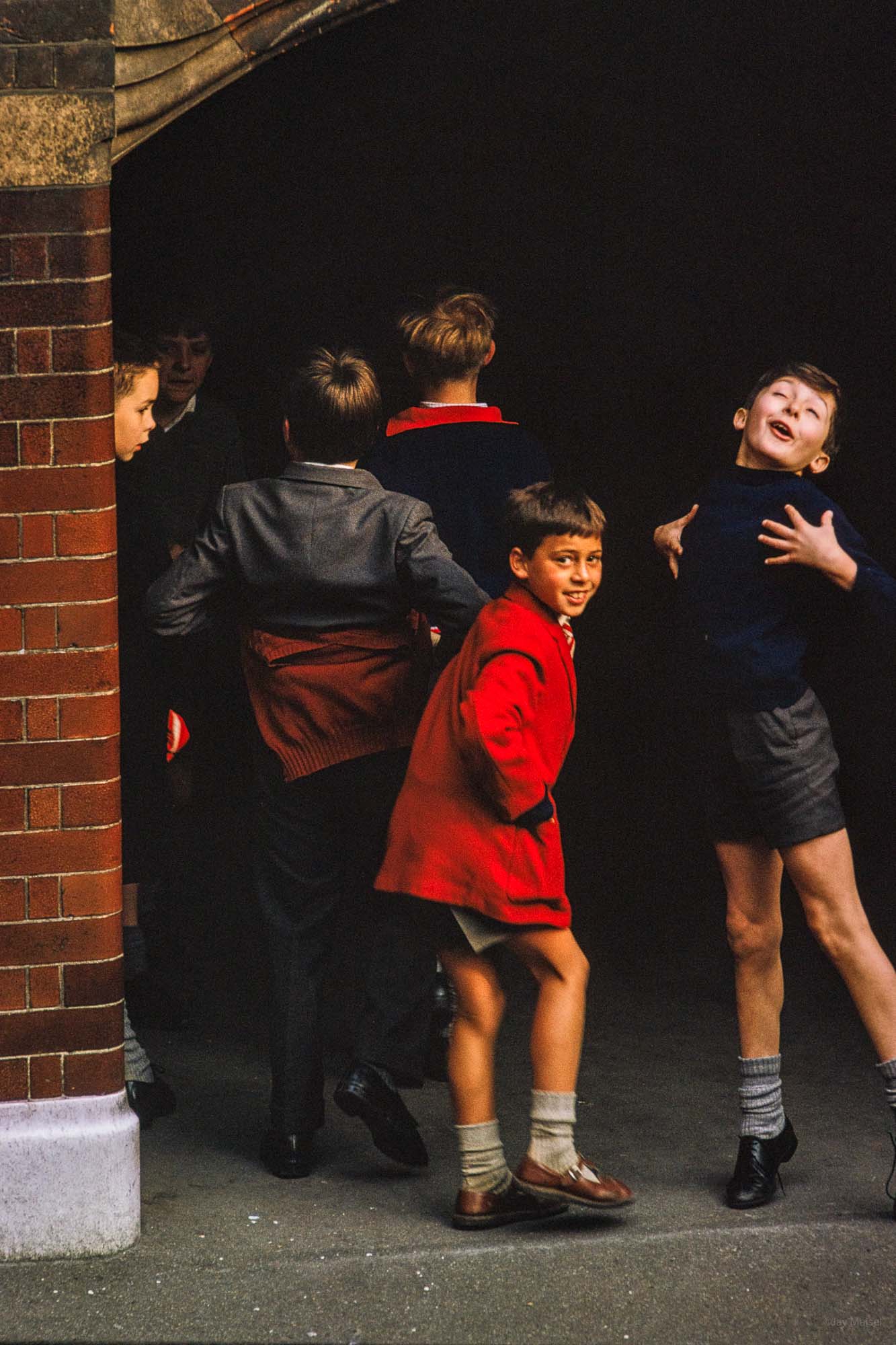 Young Boys "Mugging" for Camera, London