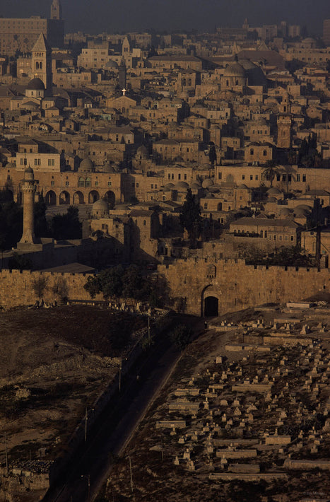 Long View of City with Glowing Cross, Jerusalem