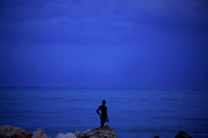 Silhouetted Figure Against Sea, Jamaica