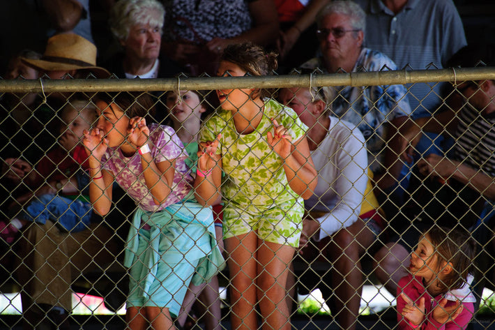 Kids at Fence at Fair, Maine