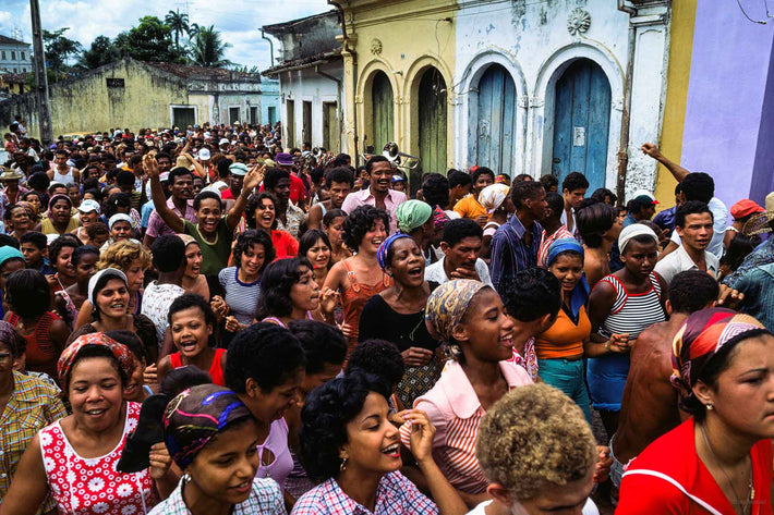 Crowd Filling Streets in Old Neighborhood, Bahia
