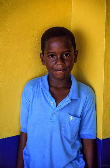 Boy in Blue, Yellow Wall, Jamaica