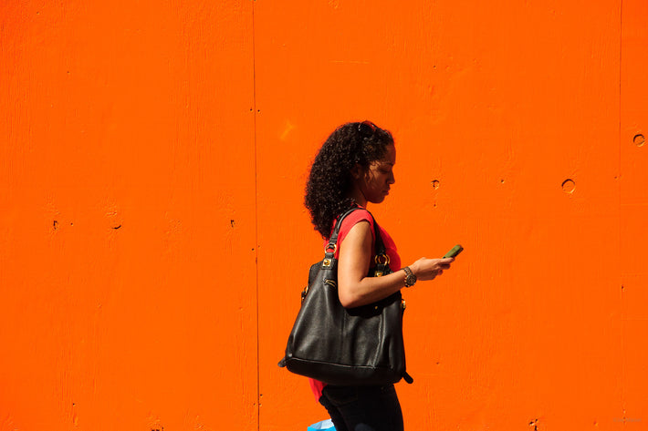 Woman, Orange Wall,  NYC