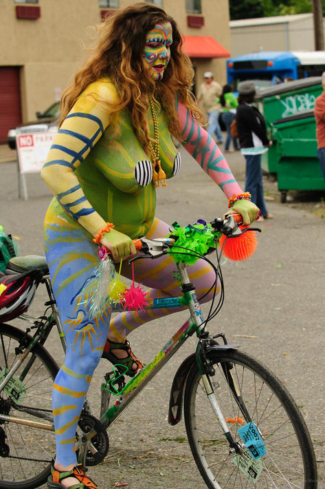 Naked Woman on Bike, Seattle