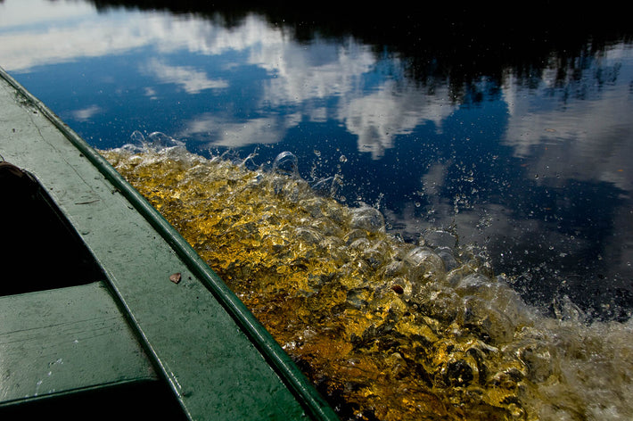 Boat and Bubbles, Amazon, Brazil