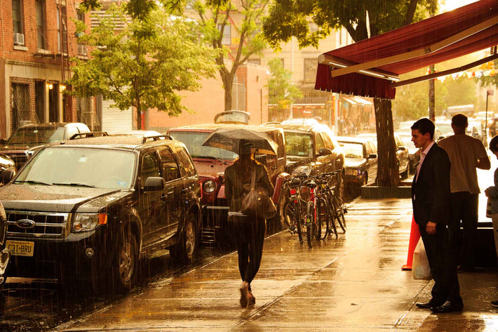 Rain, Awning, Man, Woman, NYC
