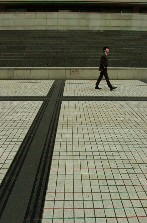 Man Walking, All Black and White, Shanghai