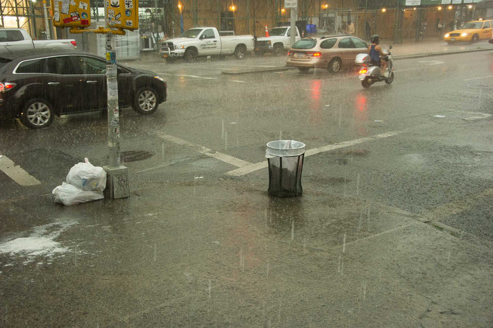 Rain, Cyclist, NYC