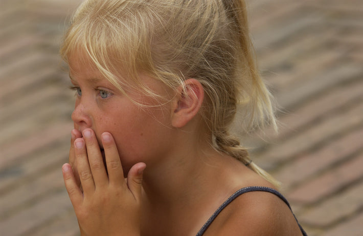 Blonde Child, Hands to Face, Tuscany
