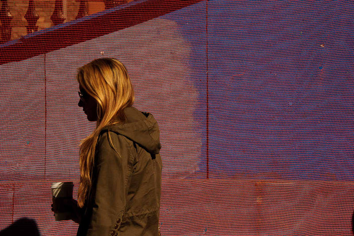 Blonde with Red Screen,  NYC