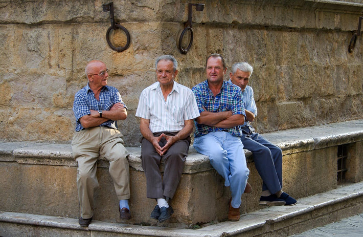 Four Men Sitting, Tuscany