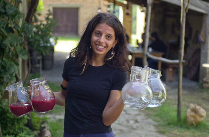 Girl with Pitchers, Smiling, Tuscany