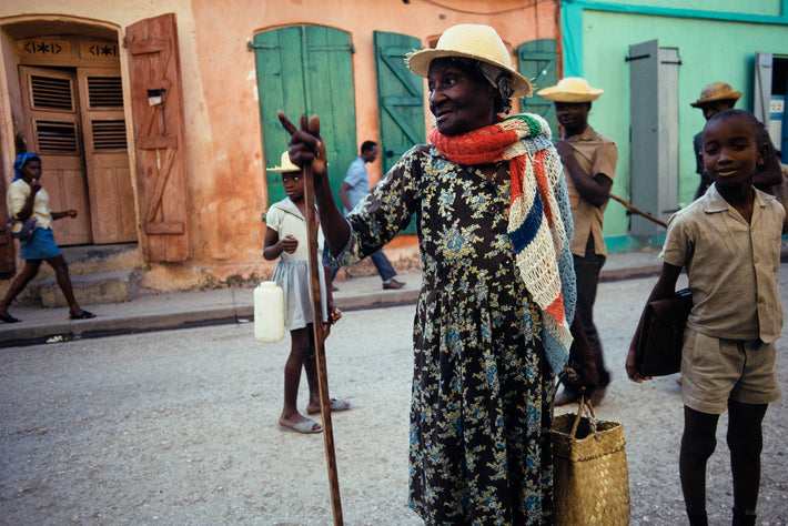 Woman with Cane and Handbag, Haiti