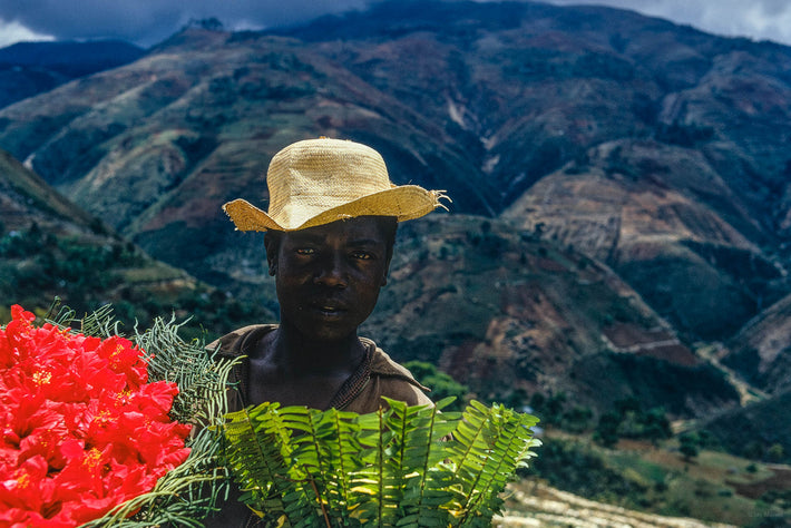 Man with Flowers, Haiti