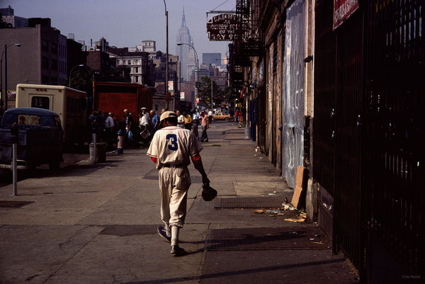 Baseball Player on the Bowery, NYC