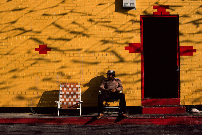 Man Sitting by Yellow Wall, NYC