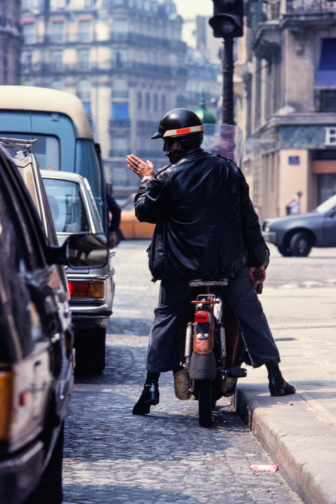 Motorcyclist Giving Directions, Paris