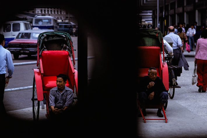 Two Men and Rickshaws, Hong Kong